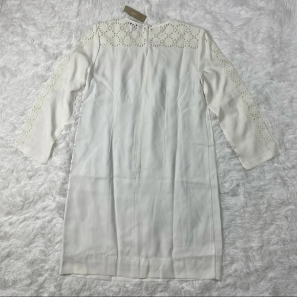 New J Crew Laser Cut Eyelet Dress White 4 - Picture 4 of 8